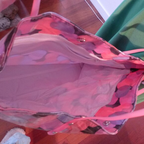 Vintege clear vinyl tote bag from the 70s - Picture 3 of 3
